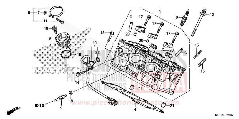 CULASSE (ARRIERE) de VFR1200X "Crosstourer" Méca PEARL COSMIC BLACK (NHA64) de 2015